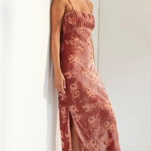 Anthropologie Floral Velvet Dress